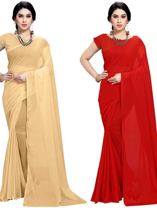 women pack of 2 casual wear combo sarees - 21433063 - Very Small Image - 1