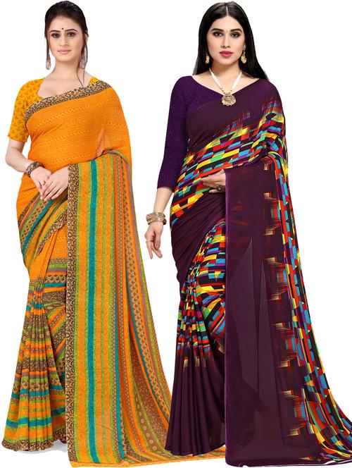women pack of 2 casual wear combo sarees - 21433190 - Very Small Image - 1