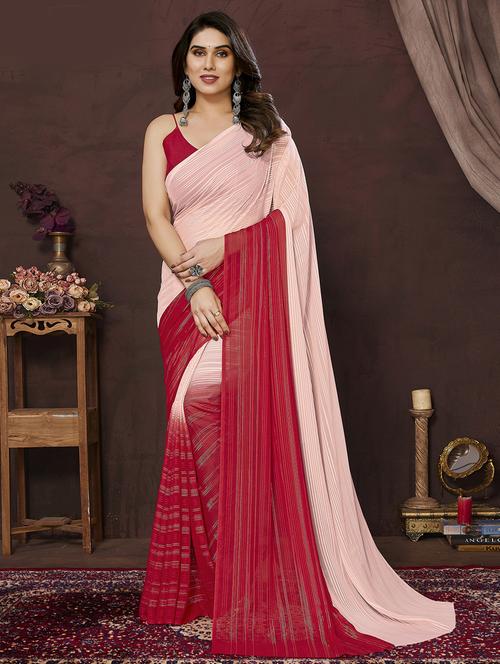 women striped casual wear saree with blouse - 21433305 - Very Small Image - 1