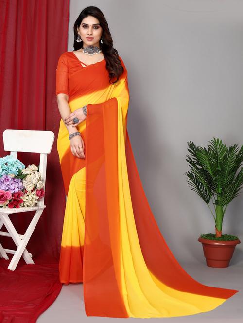 women ombre casual wear saree with blouse - 21433309 - Very Small Image - 1