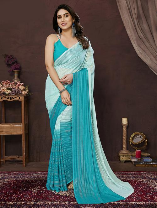 women striped casual wear saree with blouse - 21433313 - Very Small Image - 1