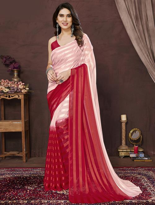 women striped casual wear saree with blouse - 21433315 - Very Small Image - 1