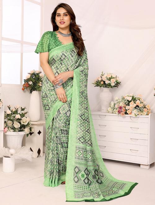 women printed casual wear saree with blouse - 21433428 - Very Small Image - 1