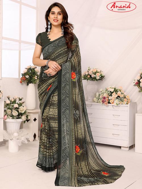 women printed casual wear saree with blouse - 21433456 - Very Small Image - 1