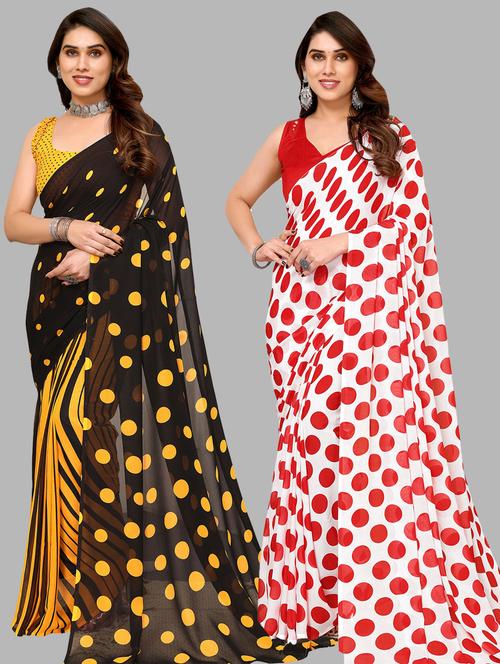 women pack of 2 casual wear sarees with blouse - 21433504 - Very Small Image - 1