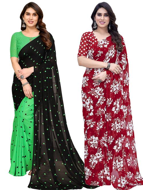 pack of 2 casual wear sarees with blouse - 21433837 - Very Small Image - 1