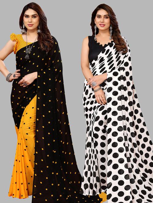 women pack of 2 casual wear sarees with blouse - 21434132 - Very Small Image - 1