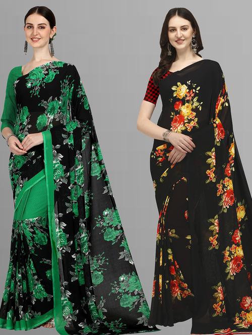 women pack of 2 casual wear sarees - 21434823 - Very Small Image - 1