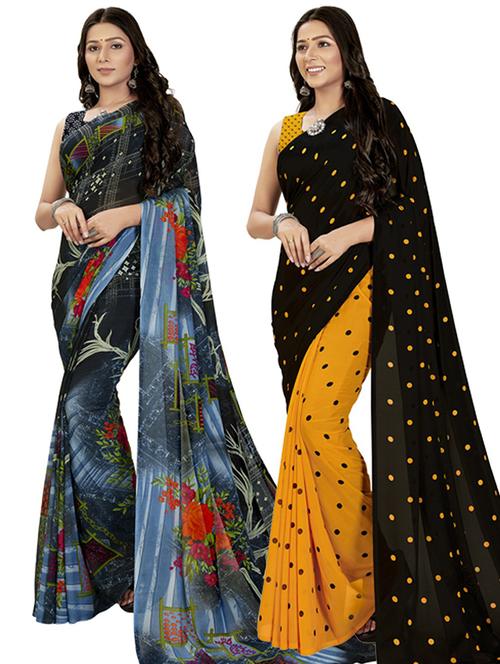 women pack of 2 casual wear sarees - 21434825 - Very Small Image - 1