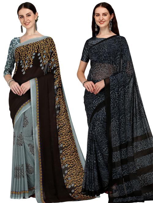 women pack of 2 casual wear sarees - 21434827 - Very Small Image - 1