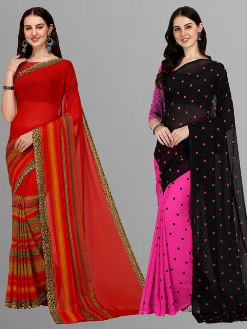 women pack of 2 casual wear sarees - 21434829 - Very Small Image - 1