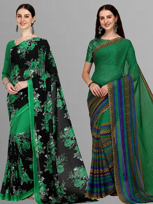 women pack of 2 casual wear sarees - 21434839 - Very Small Image - 1