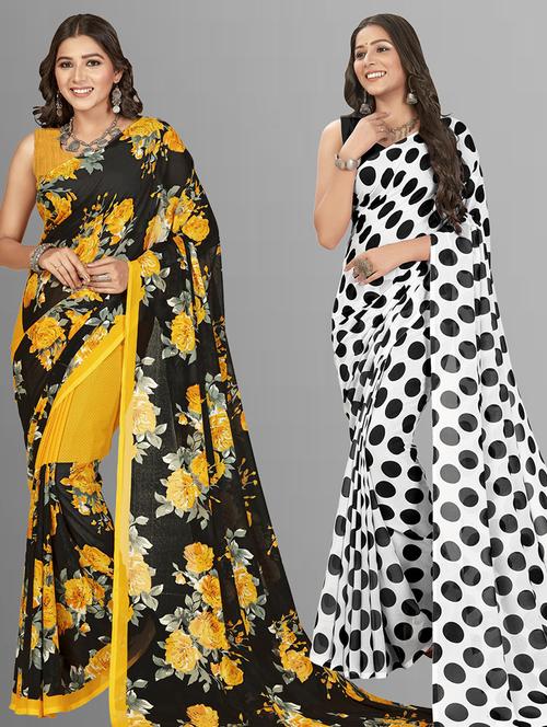 women pack of 2 casual wear sarees - 21434841 - Very Small Image - 1