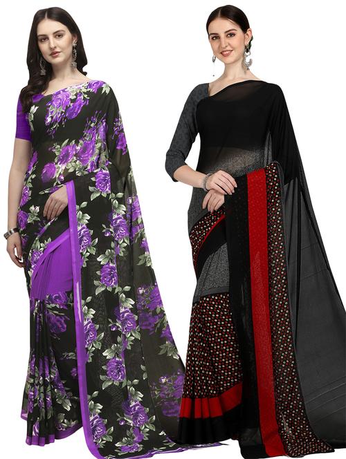women pack of 2 casual wear sarees - 21434845 - Very Small Image - 1