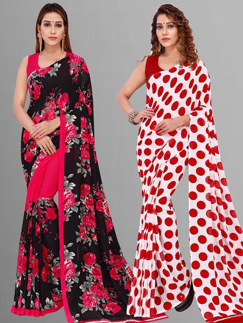 women pack of 2 casual wear sarees - 21434851 - Very Small Image - 1