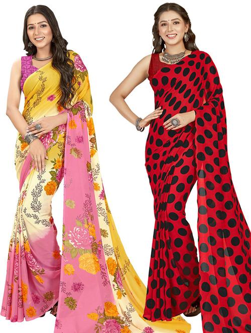 women pack of 2 casual wear sarees - 21434859 - Very Small Image - 1