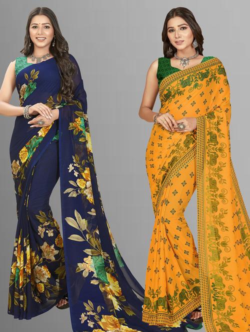 women pack of 2 casual wear sarees - 21434908 - Very Small Image - 1