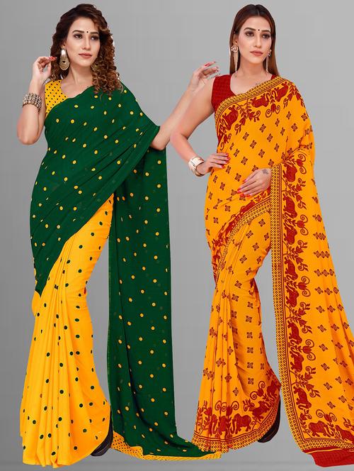 women pack of 2 casual wear sarees - 21434909 - Very Small Image - 1