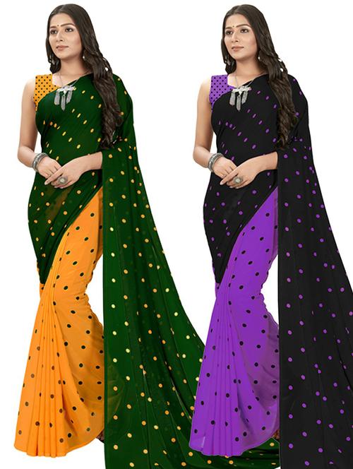 women pack of 2 casual wear sarees - 21434917 - Very Small Image - 1