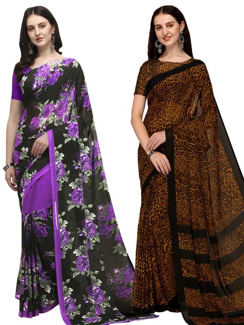 women pack of 2 casual wear sarees - 21434919 - Very Small Image - 1