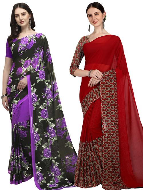 women pack of 2 casual wear sarees - 21434930 - Very Small Image - 1