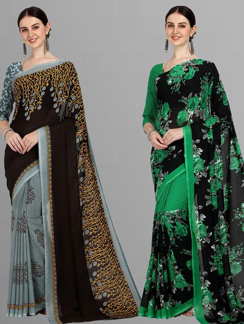 women pack of 2 casual wear sarees - 21434947 - Very Small Image - 1