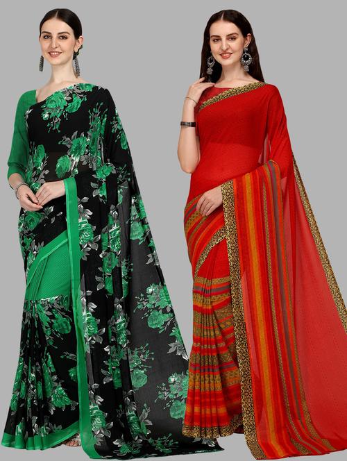 women pack of 2 casual wear sarees - 21434971 - Very Small Image - 1