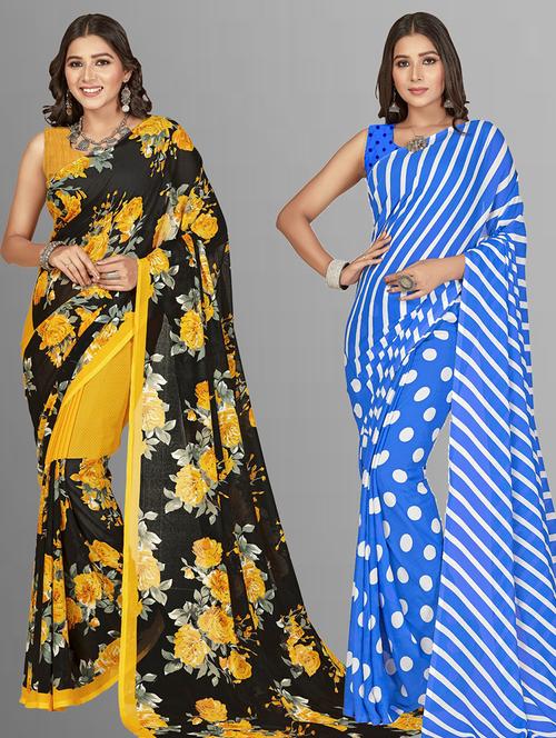 women pack of 2 casual wear sarees - 21434981 - Very Small Image - 1