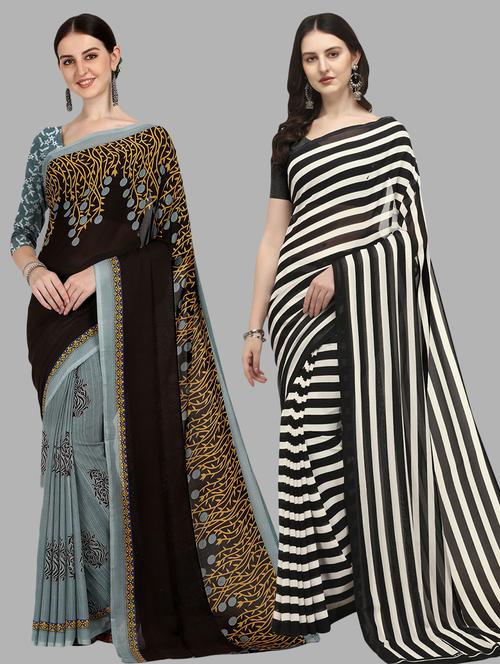 women pack of 2 casual wear sarees - 21434982 - Very Small Image - 1