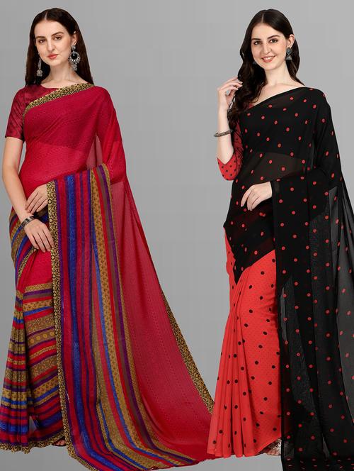 women pack of 2 casual wear sarees - 21434987 - Very Small Image - 1