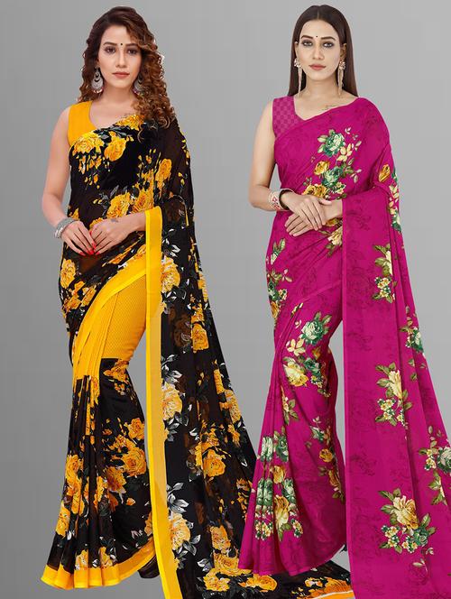 women pack of 2 casual wear combo sarees - 21434992 - Very Small Image - 1
