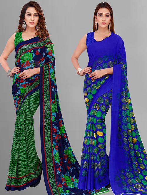 women pack of 2 casual wear sarees - 21434993 - Very Small Image - 1