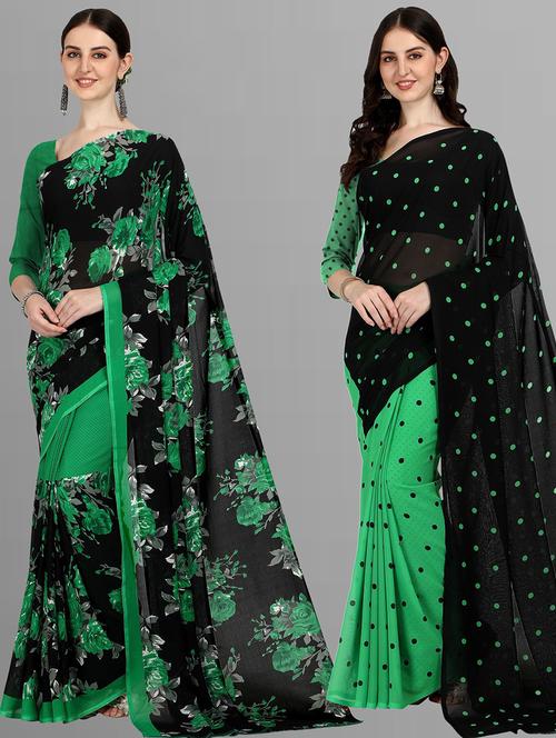 women pack of 2 casual wear sarees - 21435041 - Very Small Image - 1