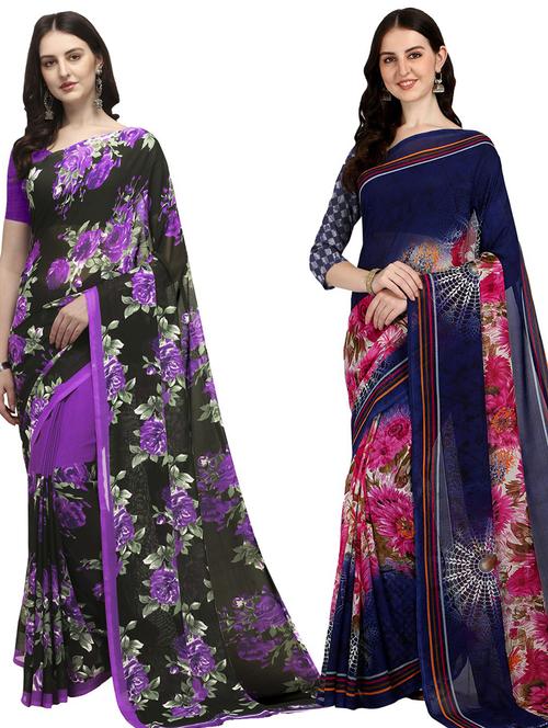 women multi color combo casual saree - 21435068 - Very Small Image - 1
