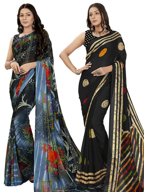 pack of 2 casual wear sarees - 21435076 - Very Small Image - 1