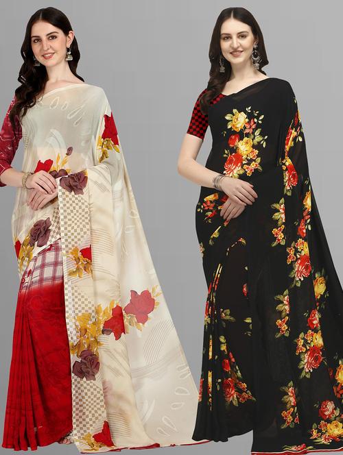 women multi color combo casual saree - 21435081 - Very Small Image - 1