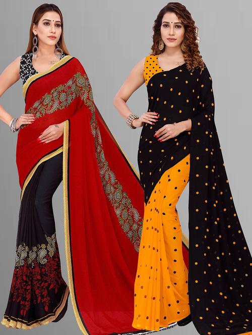pack of 2 casual wear combo sarees - 21435083 - Very Small Image - 1