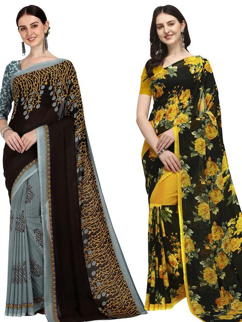 pack of 2 casual wear combo sarees - 21435088 - Very Small Image - 1