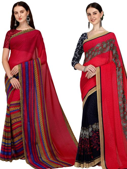 pack of 2 casual wear sarees - 21435097 - Very Small Image - 1
