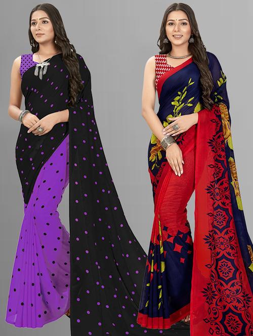 pack of 2 casual wear sarees - 21435116 - Very Small Image - 1