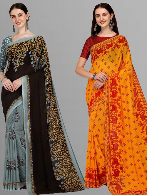 women multi color combo casual saree - 21435118 - Very Small Image - 1
