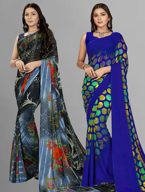women multi color combo casual saree - 21435142 - Very Small Image - 1