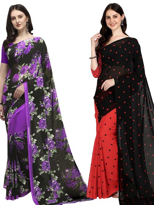 pack of 2 casual wear sarees - 21435195 - Very Small Image - 1