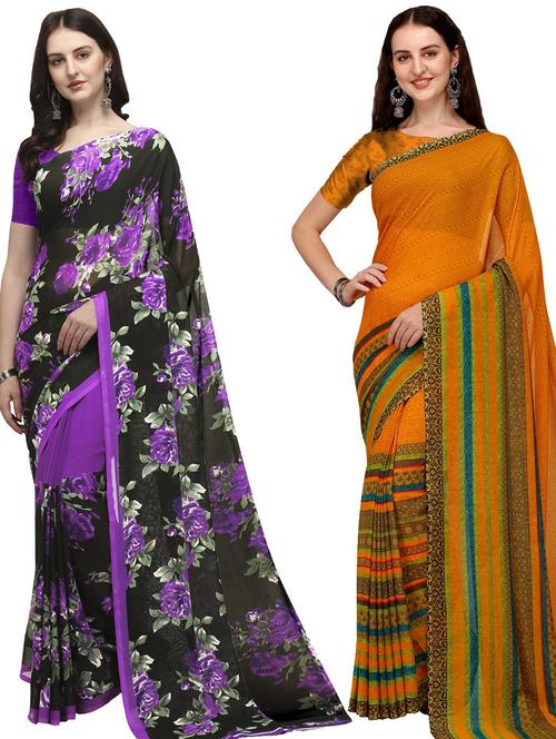 women pack of 2 casual wear combo sarees - 21435217 - Very Small Image - 1