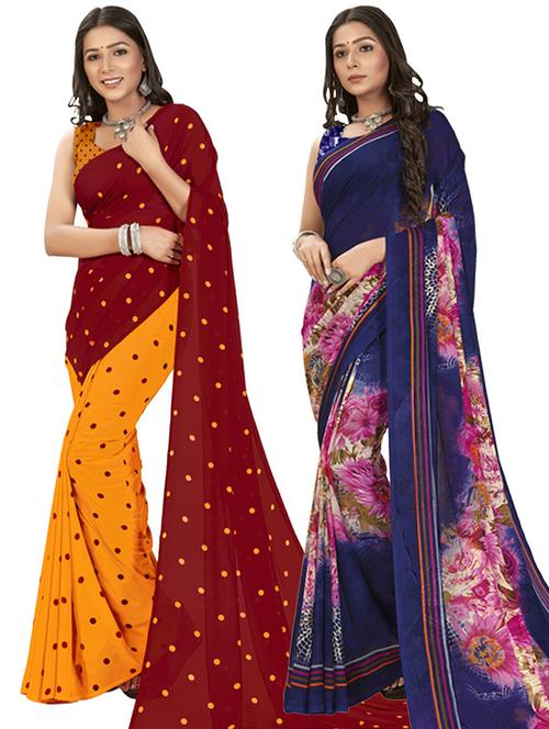 women pack of 2 casual wear combo sarees - 21435218 - Very Small Image - 1