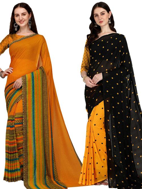 women pack of 2 casual wear sarees - 21435223 - Very Small Image - 1
