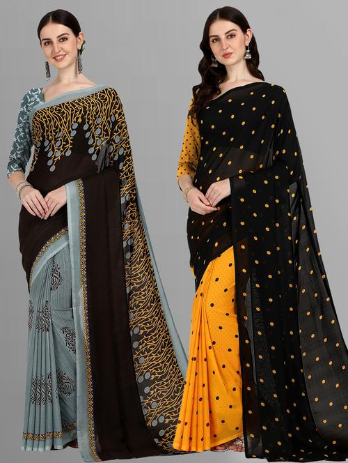 women pack of 2 casual wear sarees - 21435233 - Very Small Image - 1
