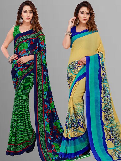women pack of 2 casual wear combo sarees - 21435293 - Very Small Image - 1