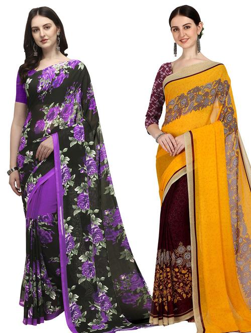 women pack of 2 casual wear combo sarees - 21435329 - Very Small Image - 1