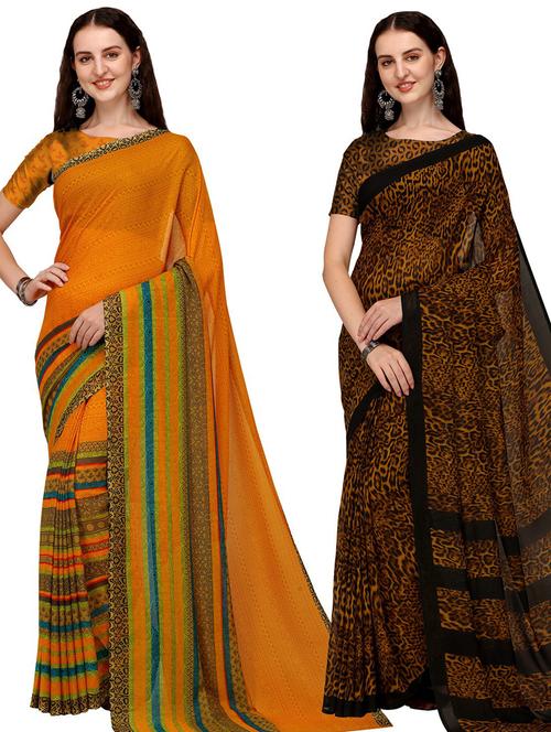 women pack of 2 casual wear combo sarees - 21435367 - Very Small Image - 1